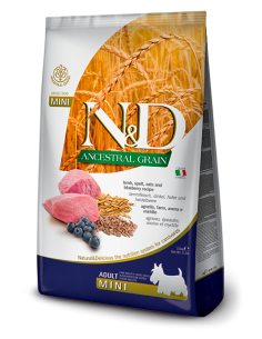 N&D ANCESTRAL GRAIN (CORDERO/ARANDANOS) RZ.PEQUEÑA ADULTO...
