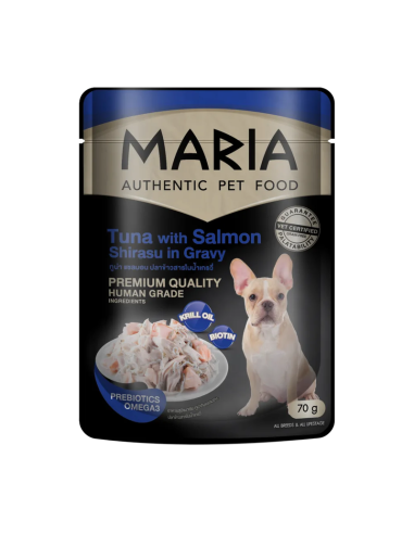 MARIA PERROS ATÚN, SALMÓN Y SHIRASU — 70 G