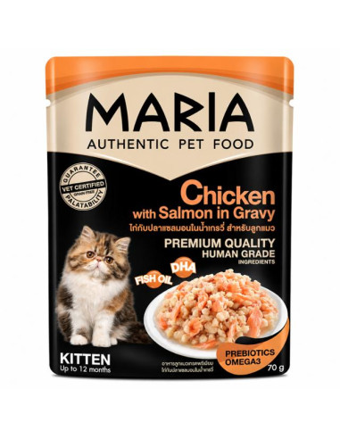 MARIA GATITO POLLO CON SALMÓN EN SALSA — 70 G