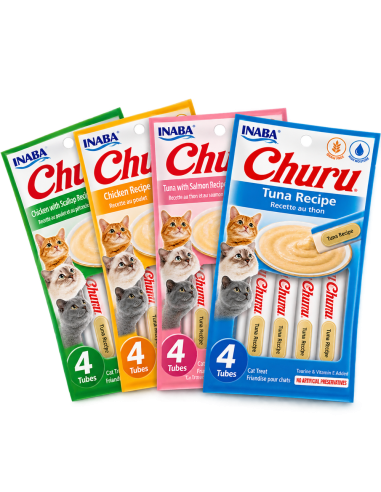 Pack Churu para Gatos – 4 Paquetes de Snacks...