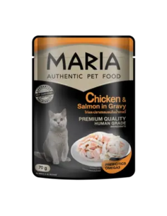 MARIA GATO POLLO Y SALMÓN EN SALSA — 70 G