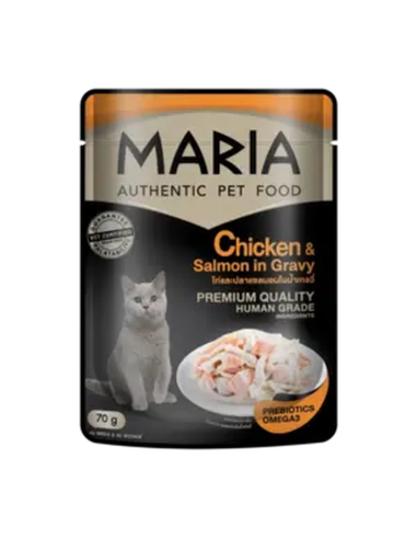 MARIA GATO POLLO Y SALMÓN EN SALSA — 70 G